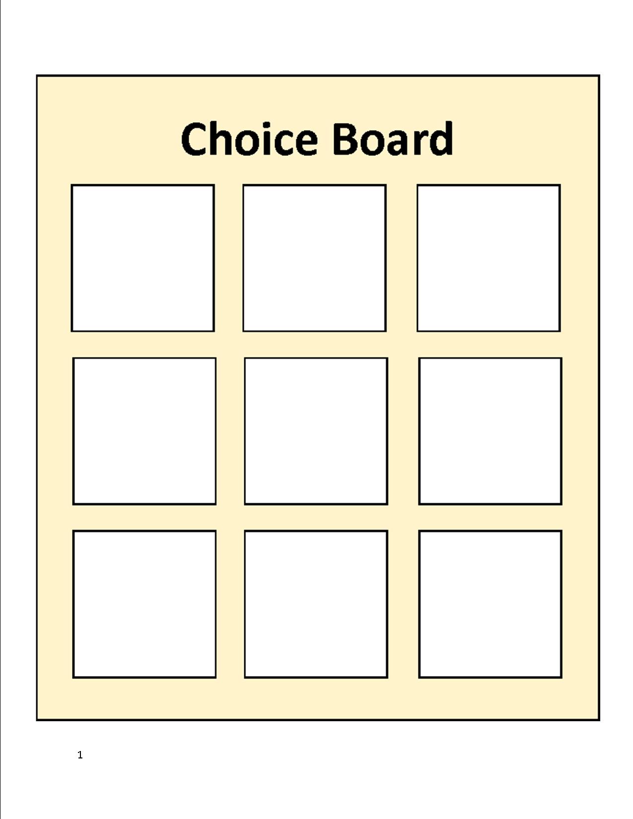 Choice Board Geneva Centre For Autism
